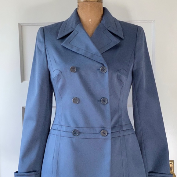 BCBG MaxAzria Steel Blue Double Breast Evening Blazer - Picture 2 of 7